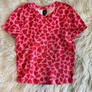 Wild Fable Pink Heart Short Sleeve Tee
